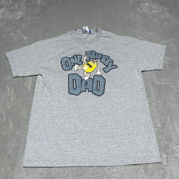 Y2k M&ms Shirt‎ Mens Large Gray One Nutty DadShort Sleeve Dad Joke 2006 - Picture 1 of 7